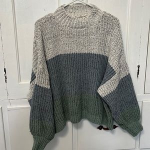 Tri colored knit sweater